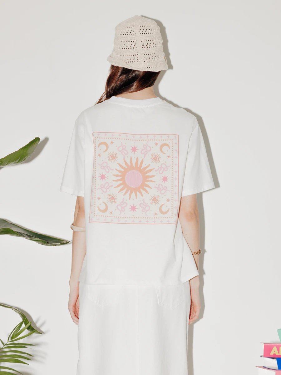 Pimkie Edition Women's Graphic Tee, Snake Print, Short Sleeve, Regular Fit, Casual Everyday Wear - White - View 1