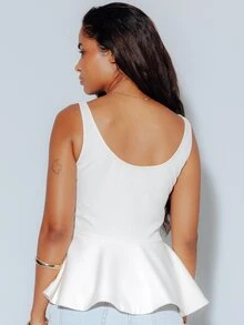 Pimkie Edition Damen Top, Peplum Saum, ärmellos, schmale Passform, lässige Alltagskleidung - Aprikosenfarben - Übersicht 2