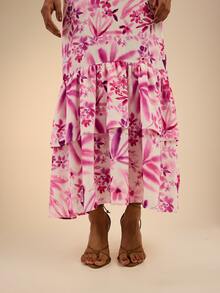 Dancing Leopard Pink Floral Strappy Back Ruffle Dress, Wedding Guest Occasion Wear - Pink - View 6