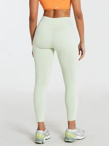 11SKNDS High Rise Leggings With Contour Seam Detail 7/8 Length Cropped Ankle Stretch Fit Comfort Waistband Sweat-Wicking, Buttery-Soft, Tummy Control, Sculpting Fit & Butt-Lifting, For Gym Workout Fitness Yoga Pilates Studio, Running, Training & Hy-Rox - Mint Green - View 4