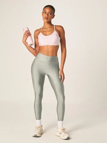 MISSGUIDED High Waist Compression Leggings With Side Pockets Squat Proof Tummy Control Full Length Yoga Pants Spring Summer Activewear - Grey - View 6