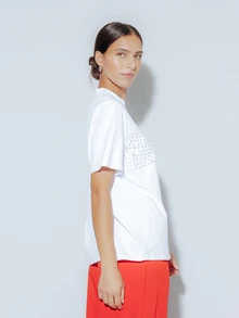 Pimkie Edition Women's White T-Shirt, Printed Round Neck Short Sleeve Casual Loose Fit T-Shirt, Casual Everyday Wear - White - View 4