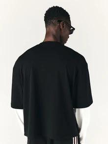 PLAYBOY X SUMWON Oversized Crew Neck Graphic Tee With Los Angeles California Varsity Text And Bunny Logo Print Short Sleeve - Black - View 2