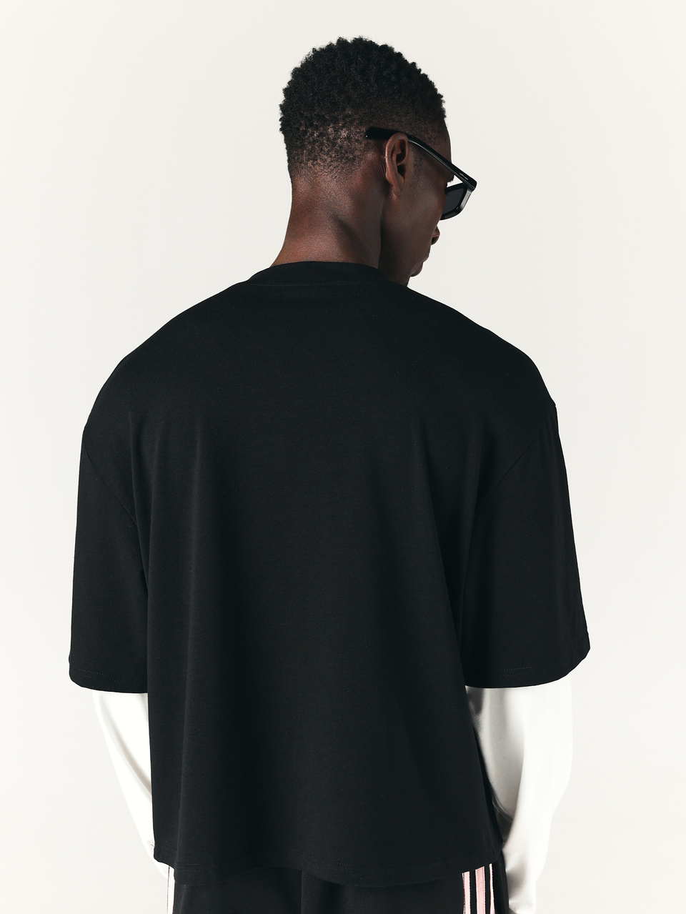 PLAYBOY X SUMWON Oversized Crew Neck Graphic Tee With Los Angeles California Varsity Text And Bunny Logo Print Short Sleeve