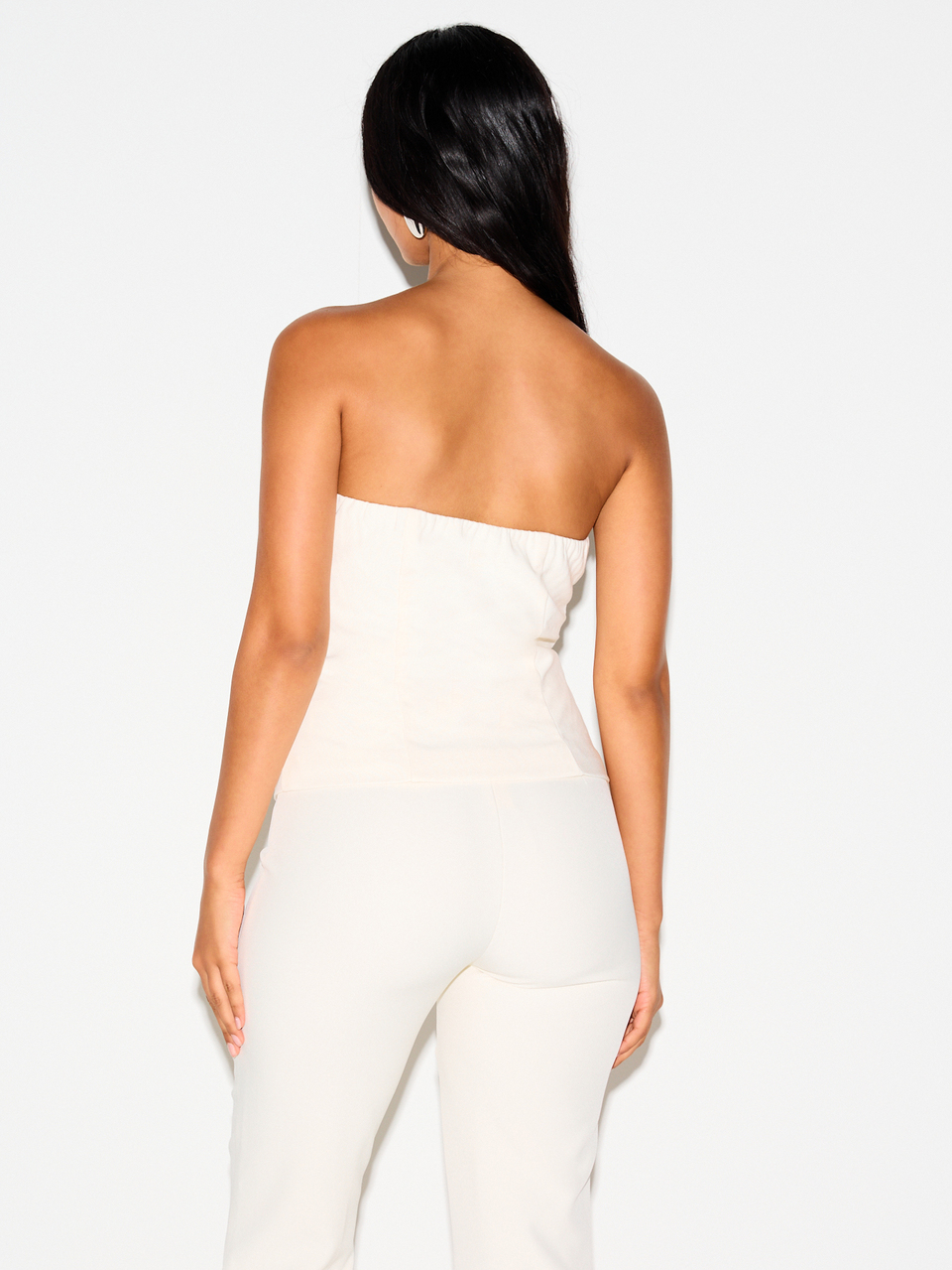 KIZN Strapless Sweetheart Corset Top With Metal Eyelet Trim