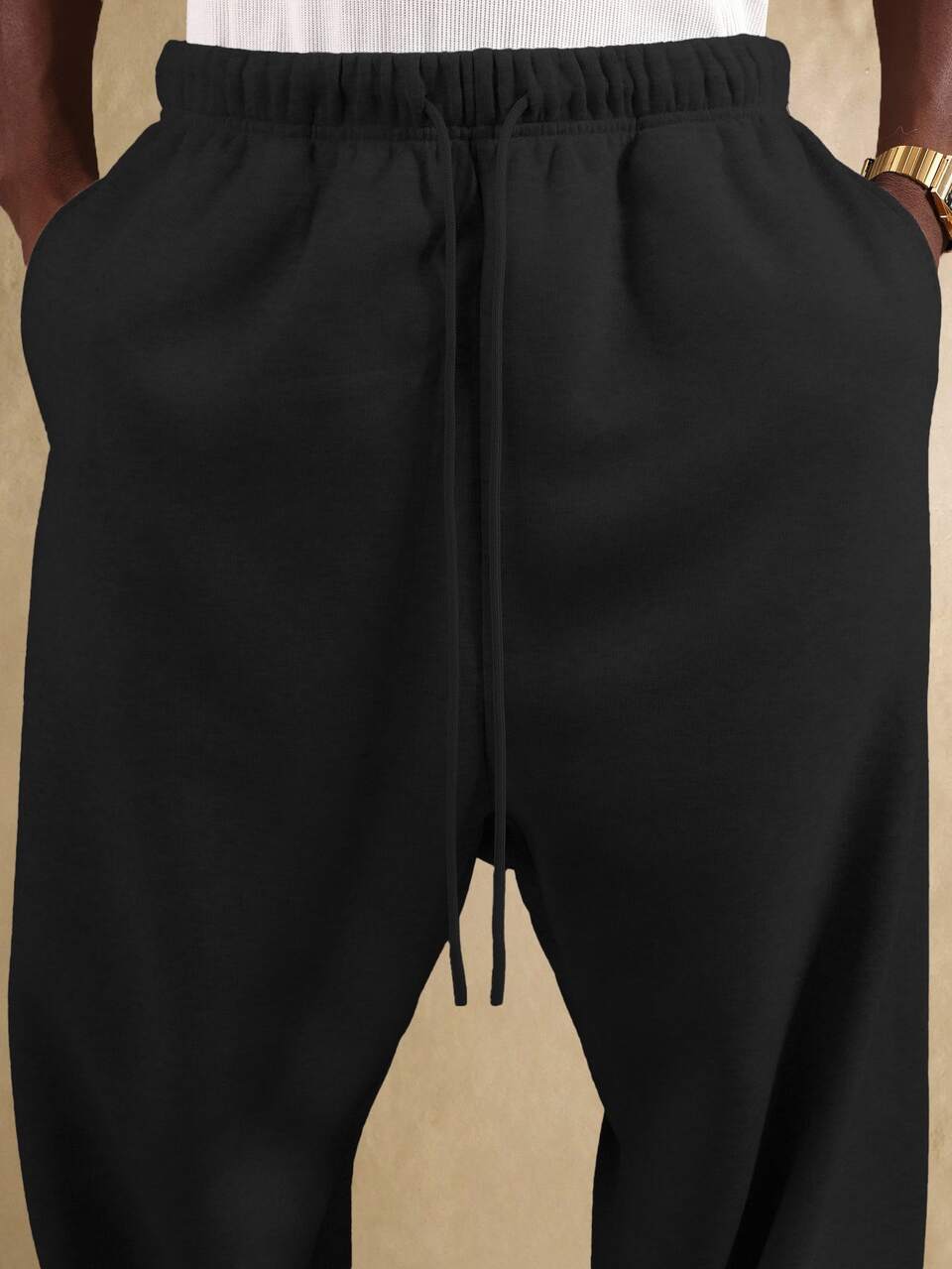 Wide Leg Fleece Sweatpants With Drawstring Waist And Side Pockets Relaxed Fit Casual Joggers Fall Winter Everyday Comfort