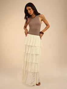 Dancing Leopard Apricot Skirt, Summer Outfits For Women, Vacation Skirt - Apricot - View 4