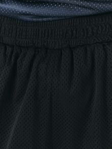 PLAYBOY X SUMWON Bunny Oversized Mesh Basketball Shorts With Large Logo Print Elasticated Waist Knee Length Summer Streetwear - Black - View 6