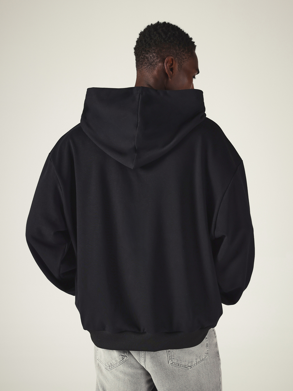 Regular Club Oversized Hoodie With Vertical Cursive Script Side Print Pullover Long Sleeve Casual Streetwear Top