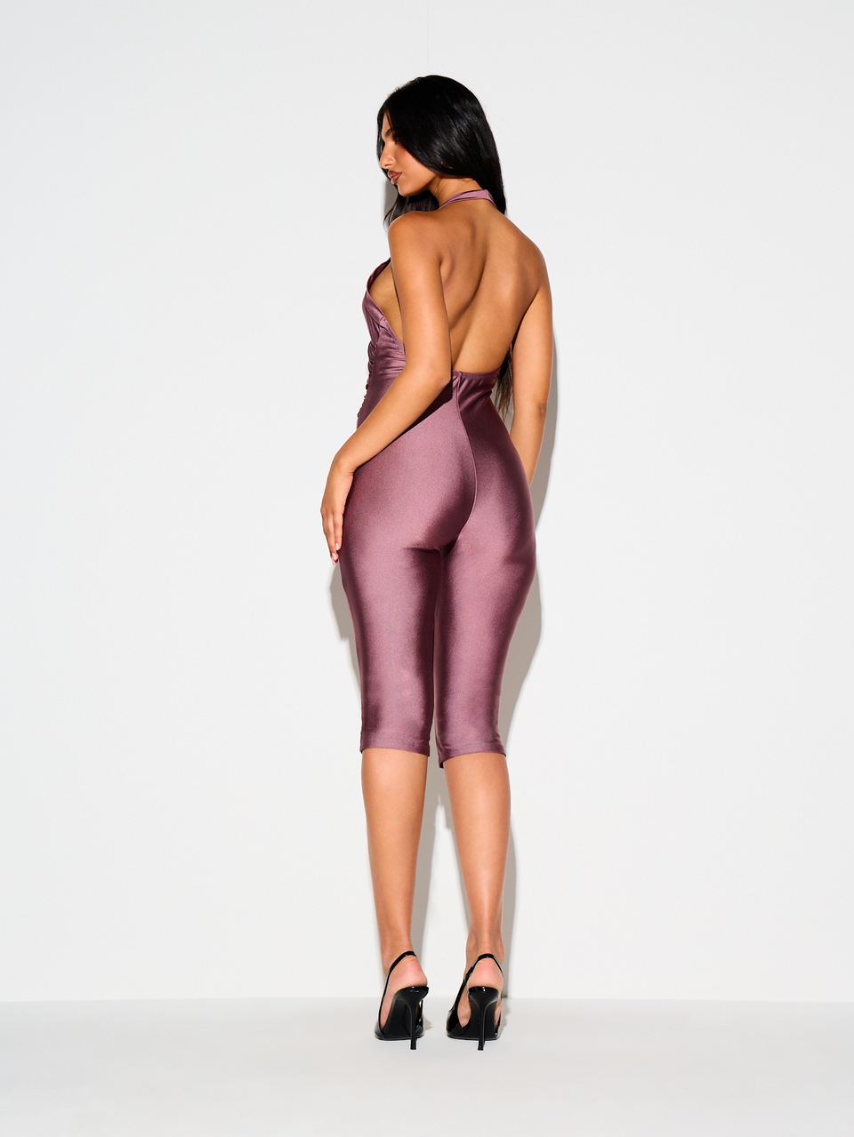 KIZN Jumpsuit mit Neckholder und offenem Rücken sowie gerafftem Wickeloberteil