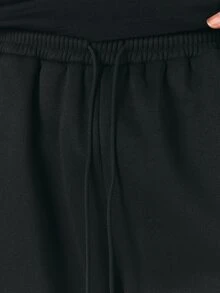 PLAYBOY X SUMWON Bunny Embroidered Wide Leg Sweatpants With Side Pockets Relaxed Fit Casual Lounge Trousers Fall Winter Essentials - Black - View 6