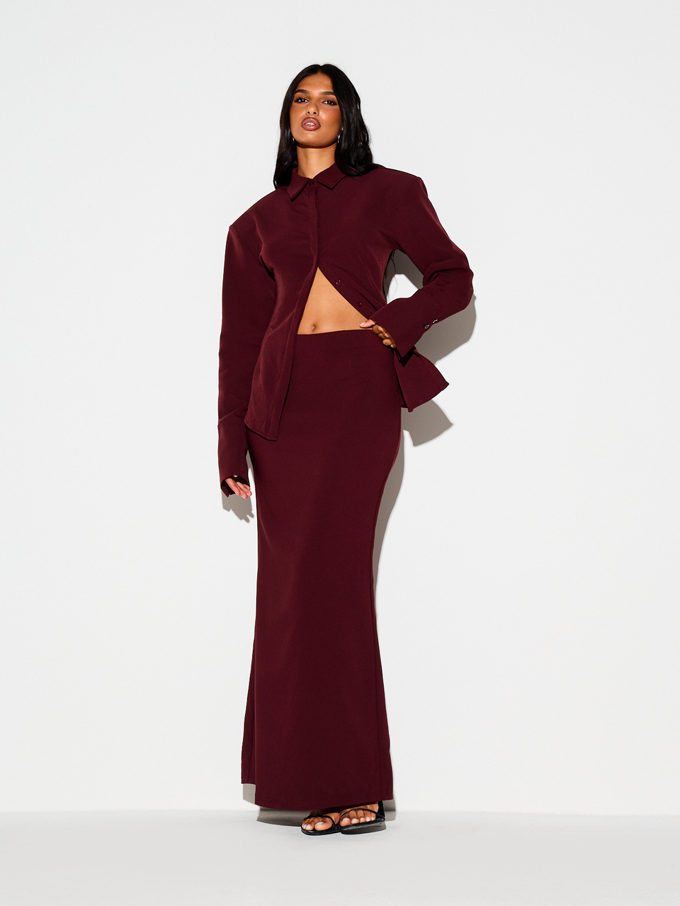 KIZN Bodycon Maxi Skirt With Side Split