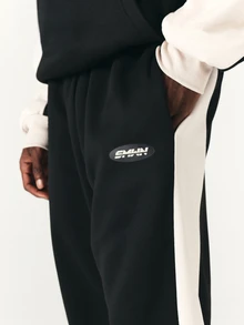 SUMWON Color Block Wide Leg Track Pants With Bold Side Panels And Elastic Waist Perfect For Casual Weekend Streetwear Looks - Multicolor - View 5