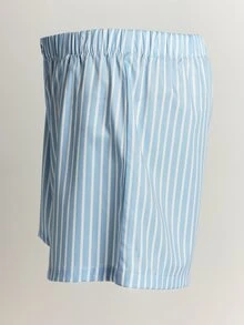 SUMWON Woven Boxer Shorts With Vertical Stripe Pattern Elasticated Waistband Comfortable Everyday Underwear Valentine Gift - Black and White - View 4