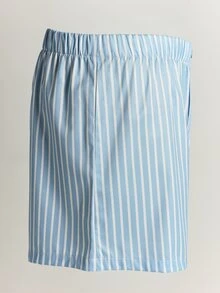 SUMWON Woven Boxer Shorts With Vertical Stripe Pattern Elasticated Waistband Comfortable Everyday Underwear Valentine Gift - Black and White - View 5