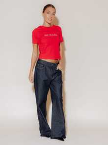 Pimkie Edition Women's Black Wide Leg Denim Jeans, Casual Everyday Wear, Comfortable Fit - Dark Wash - View 4