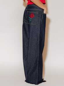 Pimkie Edition Women's Black Wide Leg Denim Jeans, Casual Everyday Wear, Comfortable Fit - Dark Wash - View 5