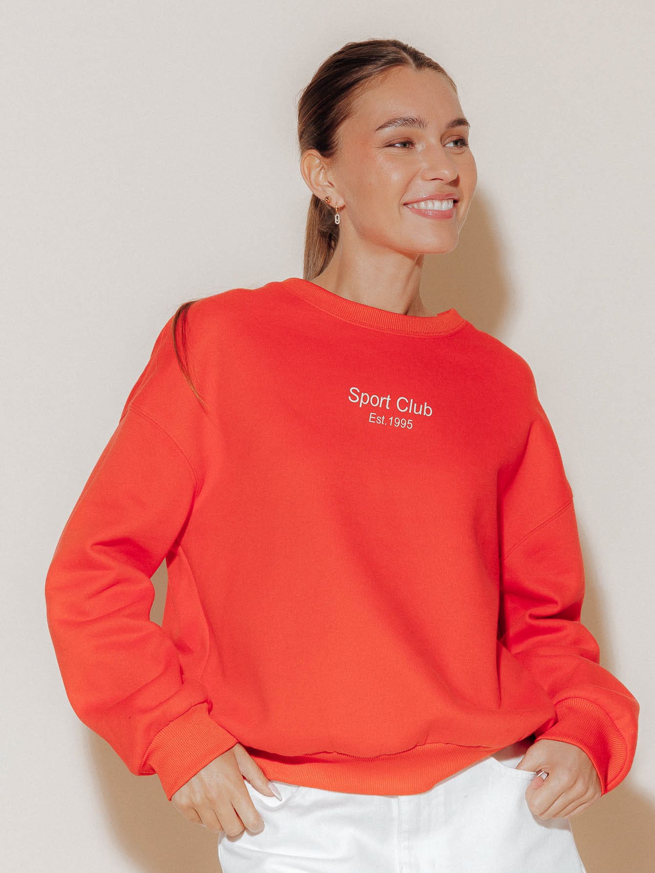 Pimkie Edition Women's Red Graphic Print Crewneck Sweatshirt, Casual Everyday Wear - Red - View 1