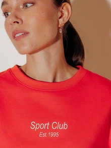 Pimkie Edition Women's Red Graphic Print Crewneck Sweatshirt, Casual Everyday Wear - Red - View 4