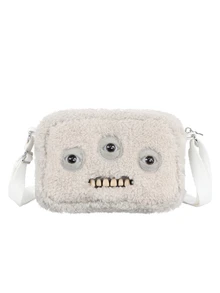 Fuggler Big Head Collection (Annoyed Alien-Grey) Plush Crossbody Bag Funny Monster Edgy Cute - Annoyed Alien-Grey - View 1
