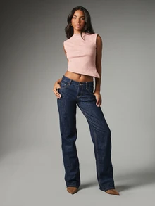 MISSGUIDED Sleeveless High Neck Crop Tank Top Solid Slim Fit Minimalist Spring Summer Casual Everyday Wardrobe Essential - Pink - View 3