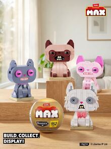 ZURU Fuggler Max Premium-Fuggler Alley Cats-Capsule-Series 1 (Cheezee-White) Building Bricks Funny Ugly Monster Unique Gift - Cheezee-White - View 2