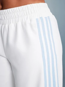 11SKNDS Wide Leg Bermuda Shorts With Side Stripe Detail High Rise Elastic Waist Knee Length Summer Casual Shorts - White - View 3