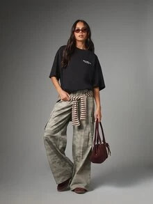 MISSGUIDED New York City College League Oversized Crew Neck Short Sleeve Graphic Tee With Back Text Print Casual Street Style Summer Top - Black - View 3