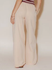 Pimkie Edition Women's Sweatpants, Khaki Sweatpants, Solid Color Casual Versatile Daily Wear Wide Leg Sweatpants - Khaki - View 2
