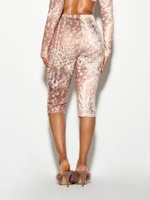 SUMWON WOMEN High Rise Skin Tight Mixed Animal Print Midi Leggings With Leopard Snake Tiger Pattern Perfect For Spring Summer Nights Out - Multicolor - View 5