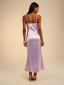 Dancing Leopard Mauve Purple Long Dress, Summer Outfits For Women, Vacation Dress, Holiday Dress - Mauve Purple - View 2