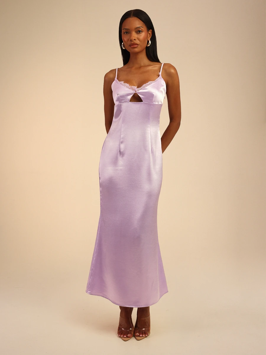 Dancing Leopard Mauve Purple Long Dress, Summer Outfits For Women, Vacation Dress, Holiday Dress - Mauve Purple - View 1