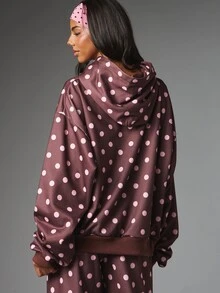 MISSGUIDED Oversized Street Polka Dot Satin Sweatshirt With Single ...