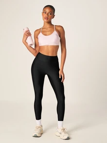 MISSGUIDED High Waist Compression Leggings With Side Pockets Squat Proof Tummy Control Ankle Length Yoga Pants For Fall Winter - Black - View 6