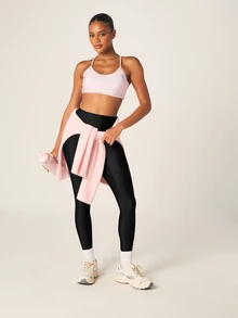 MISSGUIDED High Waist Compression Leggings With Side Pockets Squat Proof Tummy Control Ankle Length Yoga Pants For Fall Winter - Black - View 3