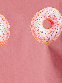 Pimkie Edition Kaos Lengan Pendek Wanita Warna Pink dengan Motif Grafis, Pakaian Kasual Sehari-hari - Dusty Pink - View 5