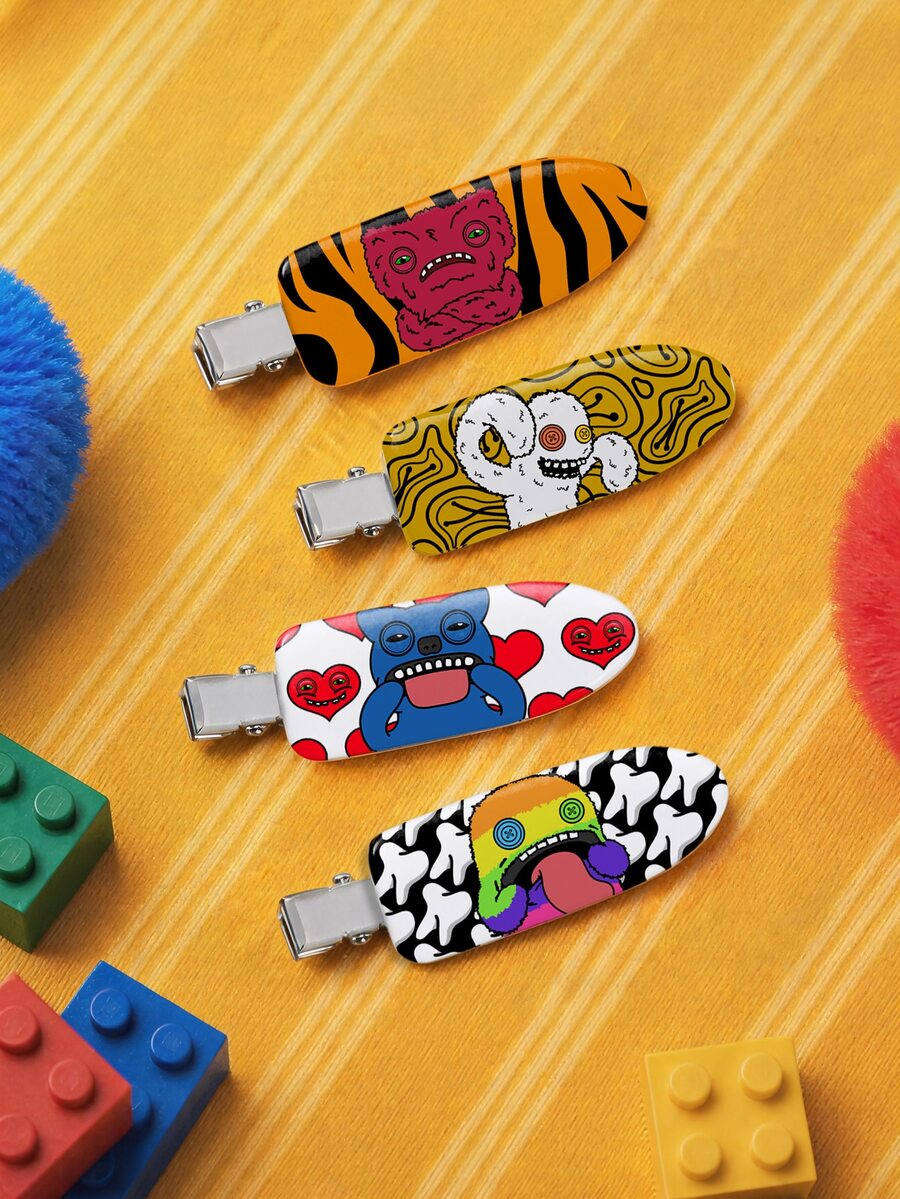 Fuggler | Fanslatte Playful Character Design Women's Hair Clips 4-Piece Set Multicolor - Multicolor - View 1