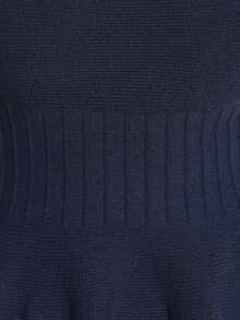 KSTM Knit Mini Dress With Boat Neckline Ribbed Cinched Waist Fit And Flare Silhouette Cap Sleeve Holiday Party - Blue - View 5