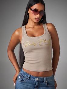 BABYPHAT SDBP995 - STUD DETAIL RIB VEST - Khaki - View 2