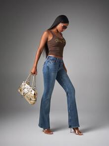 BABYPHAT SDBP995 - STUD DETAIL RIB VEST - Chocolate Brown - View 3