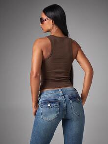 BABYPHAT SDBP995 - STUD DETAIL RIB VEST - Chocolate Brown - View 6
