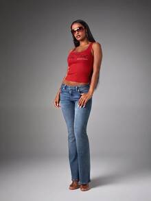 BABYPHAT STUD DETAIL RIB VEST - Red - View 4