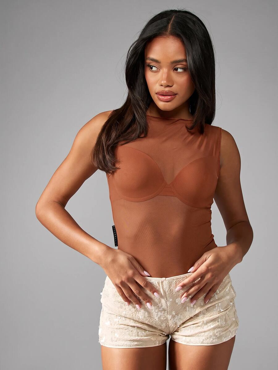 MISSGUIDED Camisetas & Tops de Tirantes de Mujer - Marrón Chocolate - Ver 1