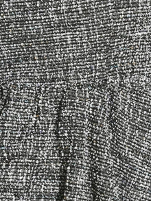 KSTM Square Neck Sleeveless Tweed Peplum Top With Bubble Hem And Pleated Waist Detail Perfect For Holiday Party And Evening Occasions - Black and White - View 6