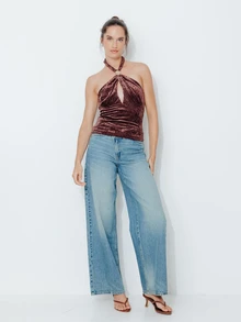 Pimkie Edition Atasan Wanita Model Halter Neck dengan Desain Potongan - Coklat - View 5