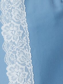 Pimkie Edition Casual Commute Lace Decor Long Pants - Blue - View 6