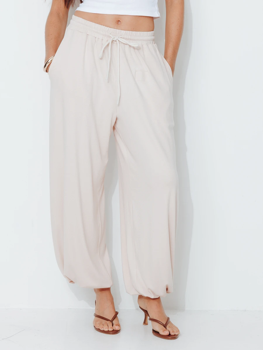 Pimkie Edition Casual Versatile Solid Color Jogger Sweatpants - Apricot - View 1