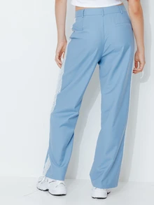Pimkie Edition Casual Commute Lace Decor Long Pants - Blue - View 3
