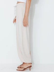 Pimkie Edition Casual Versatile Solid Color Jogger Sweatpants - Apricot - View 4