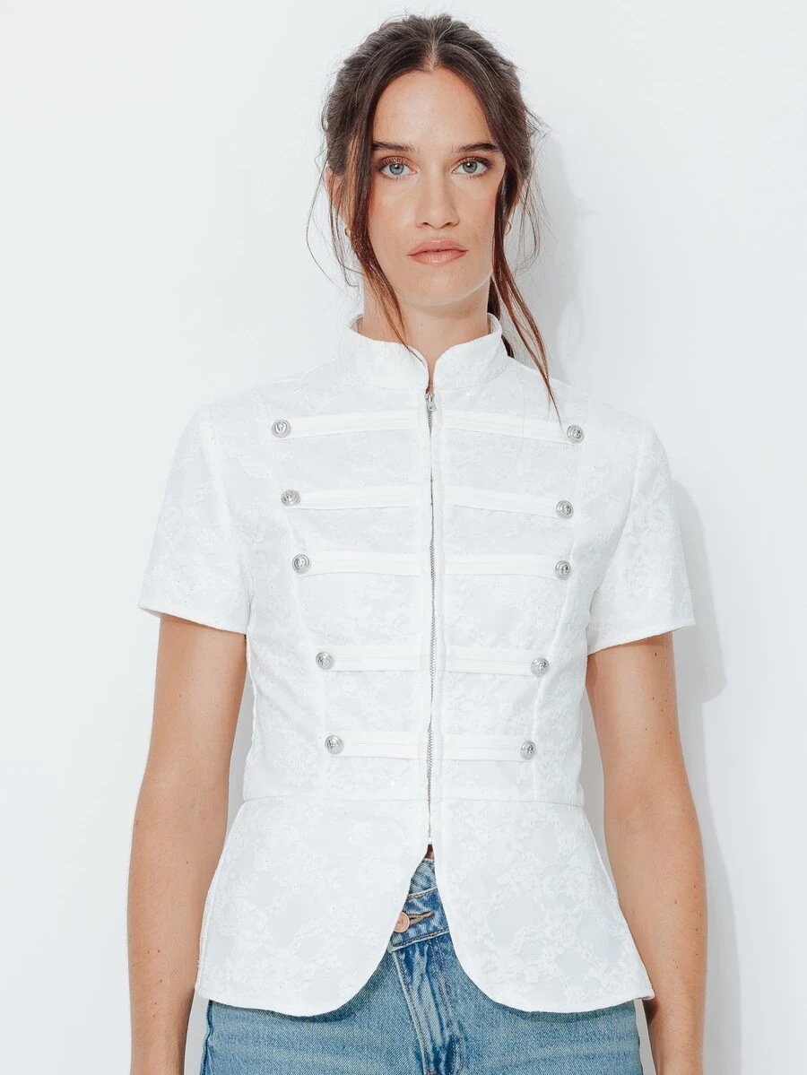 Pimkie Edition Women's Solid Color Casual Versatile Everyday Top - White - View 1